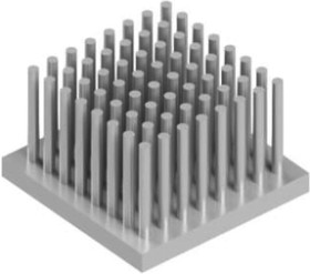 Pin heatsink, (L x W x H) 32.7 x 32.7 x 20 mm, 3.7 to 1 K/W, natural aluminum, 10006861