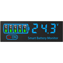 Wskaźnik naładowania akumulatora miernik napięcia baterii niebieski Li-Ion Pb LiFePO4 7V-55V