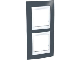 UNICA PLUS Ramka 2 podwójna pionowa czerń mineralna MGU6.004V.877 SCHNEIDER ELECTRIC