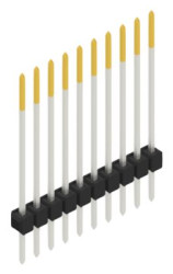 Pin header, 10 pole, pitch 2.54 mm, straight, black, 10046934