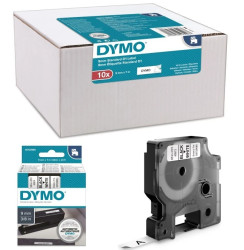 Taśma DYMO D1 9mm x 7m czarny/ biały PACK /10szt./