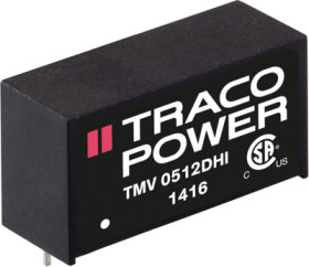 DC converter, 21.6-26.4 VDC, 1 W, 1 output, 9 VDC, 75 % efficiency, TMV 2409SHI