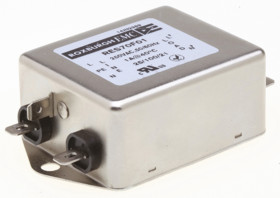 Filtr RFI 1A 1-fazowy 1MΩ 250 V AC DC → 400Hz 44 mH Roxburgh EMC Montaż w obudowie
