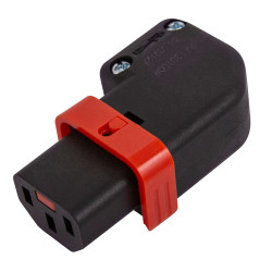 IEC Lock PA130100RBK C13 IEC Lock Right/Left Angle Rewireable Connector