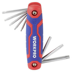 WorkPro WP222021 WorkPro TORX Allen key set T 9-T 40 Steel Long-lasting