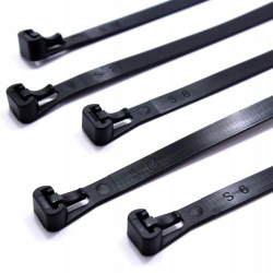 OPASKI KABLOWE OTWIERALNE 200/7.5 CZARNE 100 SZTUK