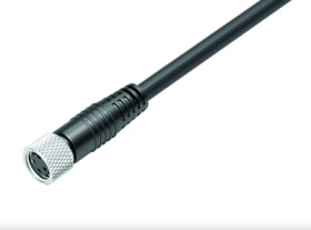 Sensor actuator cable, M8-cable socket, straight to open end, 3 pole, 5 m, PUR, black, 4 A, 79 3506 55 03