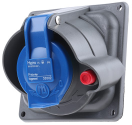 Złącze przemysłowe - zasilające 16A Gniazdo 230 V 2P + E Żeński Legrand Niebieski Montaż na panelu, IP45