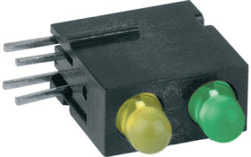Signal light, yellow/green, 20 mcd, pitch 2.54 mm, LED number: 2, 1801.8731