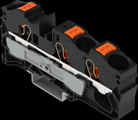 2216-1305 3-wire feed-through terminal, with pusher 16 mm², black