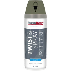 PlastiKote 23121 Twist &amp; Spray Matt 400ml Olive Green