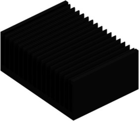 Extruded heatsink, (L x W x H) 150 x 200 x 84 mm, 0.35 to 0.2 K/W, black anodized, 10019957