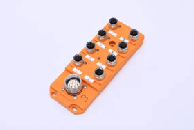 Koncentrator pasywny aktuator/sensor LED porty 8xM12 żeńskie 5pin/ złącze M23 męskie 12pin na kabel sterujący ASBS 8/LED 5-4