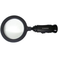 Kunzer 7LL01 Handheld Magnifier LED Lighting 90mm Diameter Black