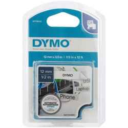 Taśma nylonowa do drukarek D1 12mm x 3,5m czarny/biały S0718040