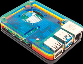 Case for Raspberry Pi 4, stackable, rainbow colored
