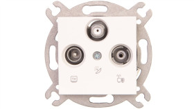 Karre Gniazdo Rtv-Sat Przelotowe, Kolor Biały / 90963652