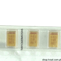 T491C685M020AS Tantalum6.8uF 20V 20% SMD-C KEMET