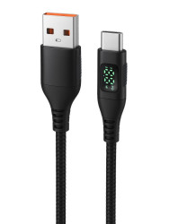 Kabel USB Typ-C 1m 60W 480Mbps ART LED czarny