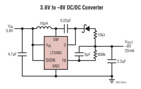 Inverting Micropower DC/DC Converters with Schottky