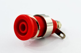 24.301.1 gniazdo bananowe bezpieczne czerwone 4mm, 32A / 1000V