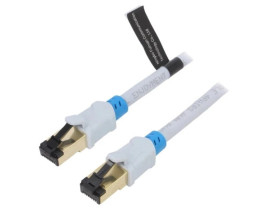 VAP-A06-S1500 Patch cord S/FTP 6 OFC PVC szary 15m RJ45 wtyk,z obu stron