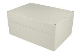 Obudowa; uniwersalna; P2393-IP68; poliwęglan; 265mm; 185mm; 120mm; IP68; jasnoszary; Gainta; RoHS