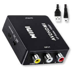 Konwerter Adapter AV RCA Chinch do HDMI 1080p FullHD Upscaler Retro Konsole