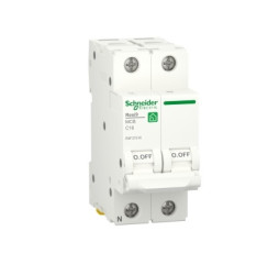 Wyłącznik nadprądowy MCB, Typ C, 1-biegunowy, 16A, na szynę DIN, Schneider Electric R9F37616, R9F