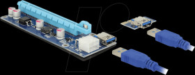41426 Delock Riser card PCIe x1 &gt; PCIe x16 mit 60 cm USB cable