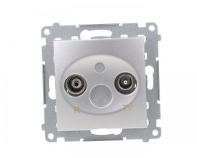 Simon 54 Gniazdo antenowe RD/TV przelotowe srebrny mat DAP10.01/43