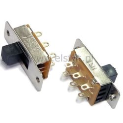 Przełącznik suwakowy 3-poz 2-tory 6P; h=6mm; 1-0-2