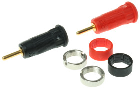 Gniazdo bananowe Żeński Śruba typ Gniazdo bananowe Czarny/czerwony Staubli rozmiar 2mm