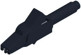 Alligator clip, black, max. 6 mm, L 56 mm, CAT II, socket 4 mm, 973889100