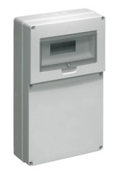 Rozdzielnia budowlana pusta 8 mod.4 gniazda bez otworów szara EC69003