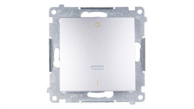 Simon 54 Łącznik Dwubiegunowy Z Podświetleniem, Szybkozłącza, Srebrny Mat...