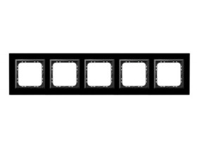 SONATA PRESTIGE Ramka 5 pięciokrotna szklana 4 mm czarne szkło + ramka czarna R-5RGC/32/25 OSPEL