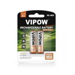 AKUMULATOR NI-MH AA 2300mAh HR6 RTU 2szt/blister VIPOW GOTOWE DO UŻYCIA