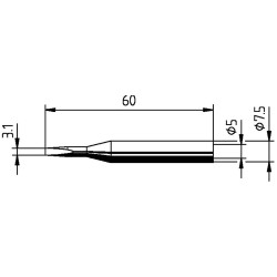 Ersa 0172KD/SB Soldering Tip Chisel-Shaped Straight 3.10mm 1pc