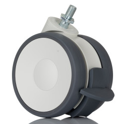 Koło samonastawne średnica kabla 100mm Trzpień gwintowany Tente 100kg wysokość całkowita 100mm