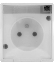 TROL Gniazdo hermetyczne pojedyncze z/u IP44 klapka transparentna biały 140132 /100szt./