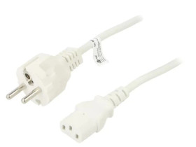 SN316-3/10/5WH Kabel CEE 7/7 (E/F) wtyk, IEC C13 żeński PVC 5m biały 10A