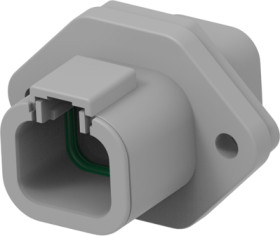 Socket, 4 pole, straight, 2 rows, gray, DTP04-4P-L012