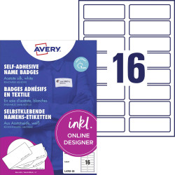 Avery-Zweckform L4783-20 Name stickers White Acetate silk Removable Laser 320