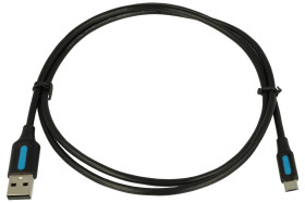 Kabel; USB; COLBF; wtyk USB-A 2.0; wtyk microUSB; 1m; czarny; okrągły; PVC; VENTION; RoHS