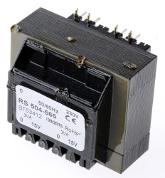 Transformator do druku 15V ac 230V ac 2 wyjścia THT 6VA