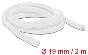 20700 Braided Sleeving self-closing 2 m x 19 mm white