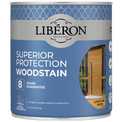 Liberon 126144 Superior Protection 8 Year Woodstain Light Oak Satin 750ml