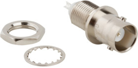 BNC panel socket 50 Ω, solder connection, straight, 031-2221