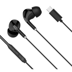 Słuchawki douszne z mikrofonem K&M C1 czarne USB-C